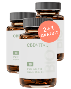 Capsules PURE CBD 18 (10%) ★ 2+1 GRATUIT