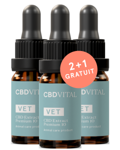 Extrait PREMIUM VET CBD 10 ★ 2 + 1 GRATUIT